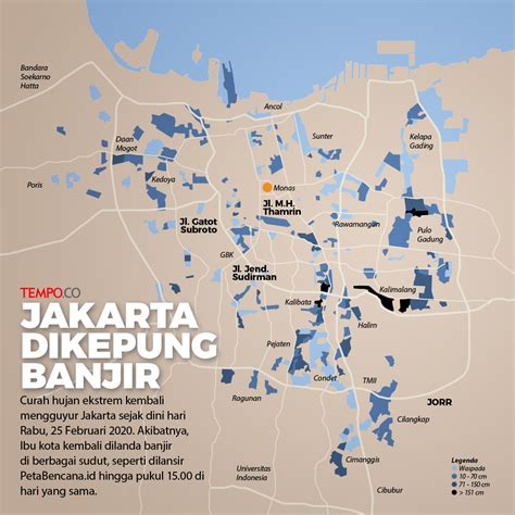 Peta Bencana Sejumlah Sudut Banjir Jakarta Di Akhir Februari