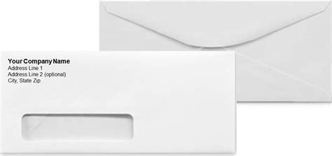 Custom Printed 10 Window Envelopes Bright White Wove