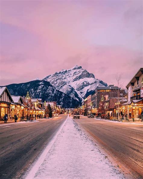 🇨🇦 Town Of Banff In Winter At Dusk Alberta By Sanjay Chauhan