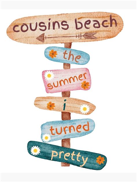 Cousins Beach The Summer I Turned Pretty Beach Sign Poster For Sale