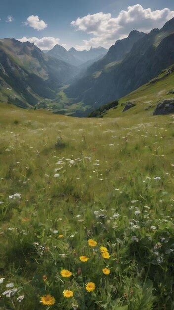 Premium Ai Image Highland Meadow At Pyrenees In Summer