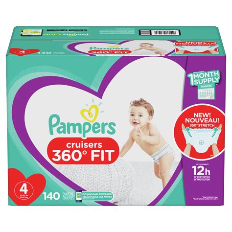 Pampers Cruisers 360 Fit Diapers Active Comfort Size 4 140 Count