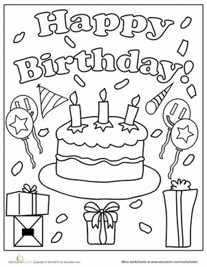 Minion birthday coloring page disney pages malvorlage minion 08 meg coloring pages happy birthday from minions coloring page for kids holiday minions malvorlagen mlnions colores pintar and permalink. Birthday s | Coloring Page | Education.com
