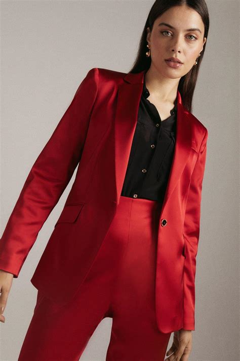 Womens Red Satin Suit Online Sale Up To 79 Off