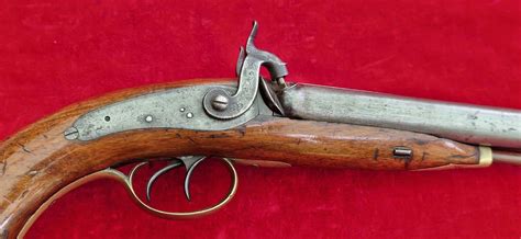 A Rare 65 Calibre Double Barrelled Percussion Howdah Pistol Made By