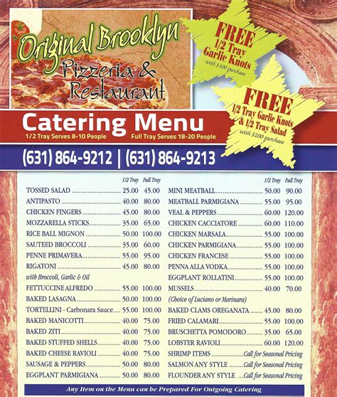 Original Brooklyn Pizzeria & Restaurant Catering Commack
