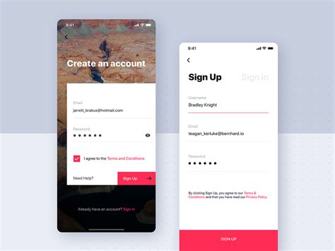Login And Registration Forms Ui Mobile Template Uplabs
