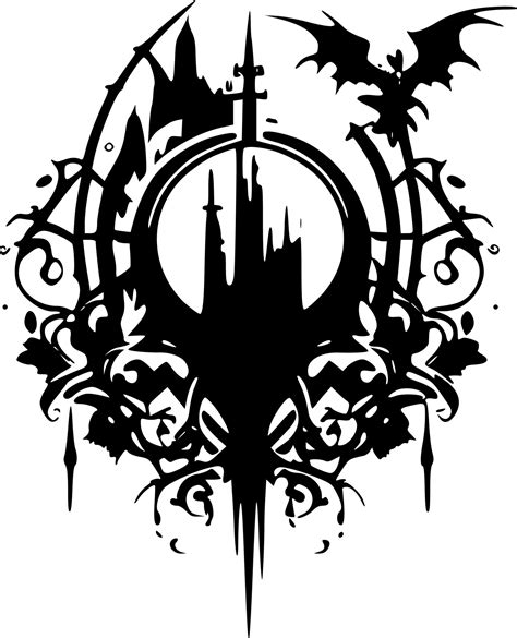 Gotisch Schwarz Und Weiß Isoliert Symbol Vektor Illustration