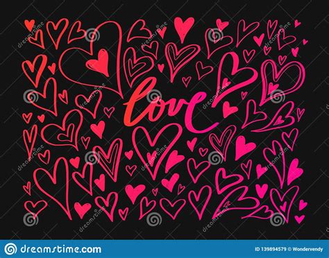 Vector Hand Drawn Doodle Heart Elements Creative Romantic Elements For