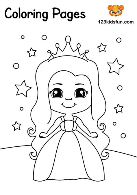 Princesse mononoke, snow white, nya, bubblegum and other princesses. Free Coloring Pages for Girls and Boys | 123 Kids Fun Apps