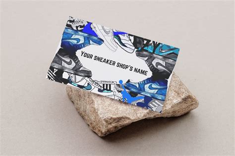 Blue Sneaker Business Card Shoe Business Card For Etsy