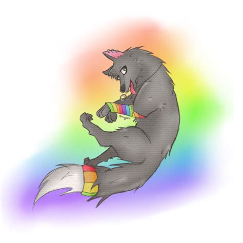 Rainbow Wolf By Chibiwolfos On Deviantart