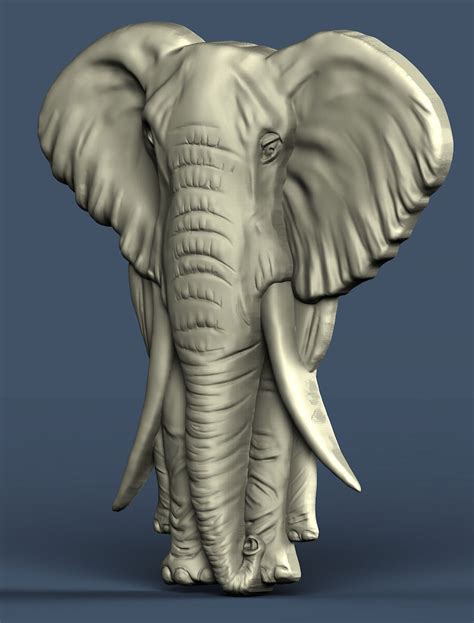 Elephant Animal 3d Stl Model Cnc Router Engraver Carving Etsy