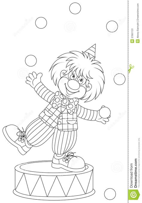Coloriage clown jongleur en ligne gratuit dessin clown. Jongleur de clown illustration de vecteur. Illustration du ...