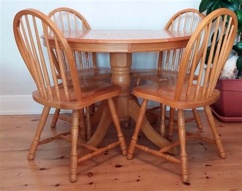 Round Wooden Kitchen Dining Table With 4 Chairs In Plymouth Devon