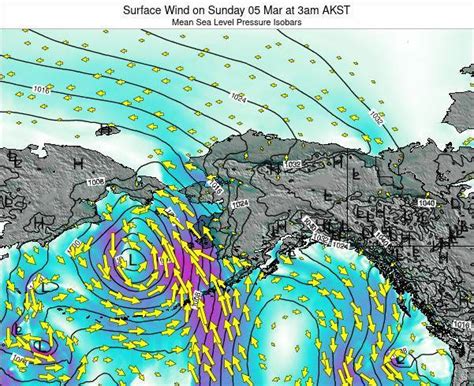 Alaska United States Surface Wind On Wednesday 25 Aug At 4am Akdt