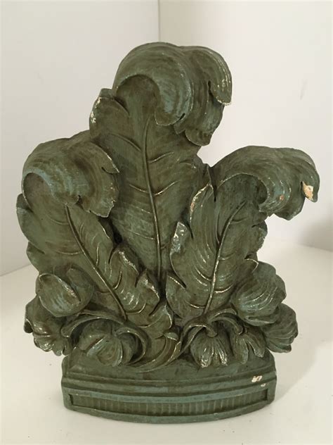 Syroco 1930s Vintage Bookends Large Curled Leaves And Flower