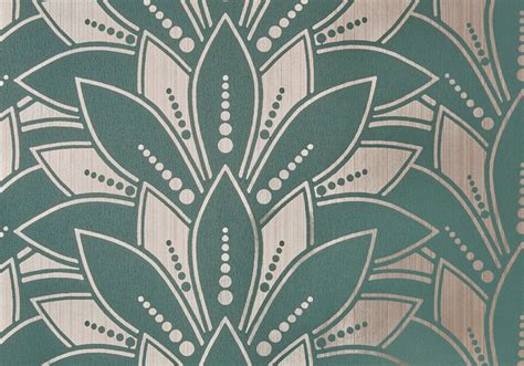 1907 139 02 Elodie Art Deco Leaf Flock Ivory 1838 Wallpaper Shades