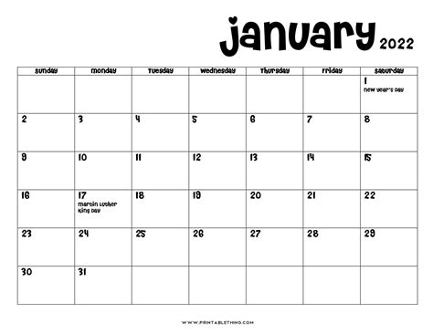 Wiki Printable Calendar 2022 Template Calendar Design