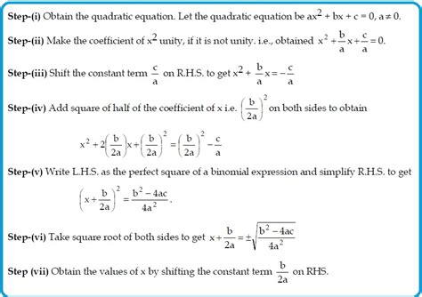 Cbse Math Study 10th Quadratic Equationssolving By Completing The Square