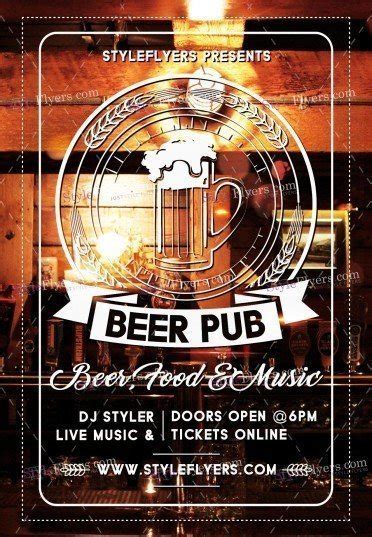 Beer Pub Psd Flyer Template 17520 Styleflyers