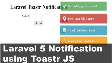 How To Alert In Laravel Using Toastr Laravel Easy Notifications Youtube