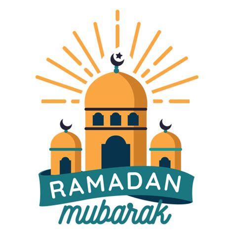 Ramadan Mubarak Mosque Crescent Half Moon Badge Sticker Transparent