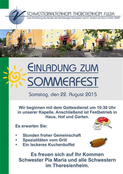 Eine vorlage zum aushang des codes finden sie hier. Sommerfest am 22. August 2015 im Theresienheim - Haus der ...