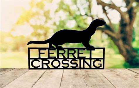 Ferret Crossing Sign Metal Decor Ferret Ts Ferrets Etsy