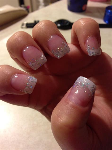 French Manicure With Glitter Love It Pink Nail Colors Manicure