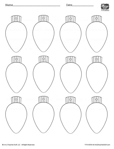 Free, printable christmas coloring pages! Christmas Lights PrintableColoring Page, Worksheet or ...