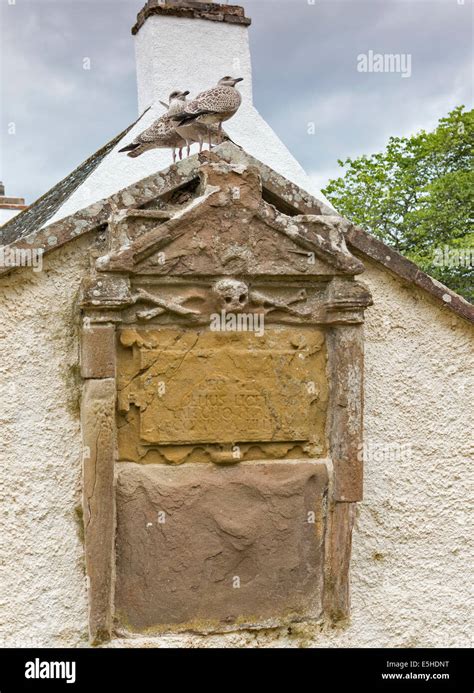 Cromarty East Church Black Isle Scotland With Old Grave Slab Set Into A