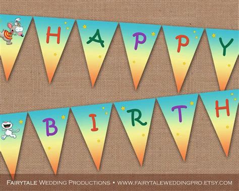 Toopy And Binoo Happy Birthday Party Paper Bunting Flags Etsy Canada