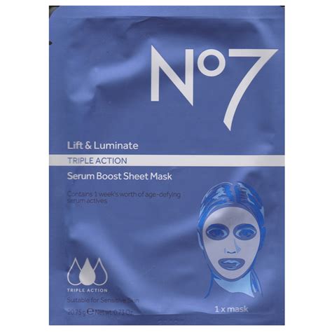 Boots No 7 20g Lift And Luminate Serum Boost Sheet Mask Skincare