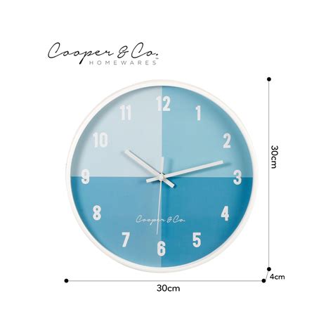 Cooper And Co 30cm Hampton Silent Movement Round Wall Clock Bunnings