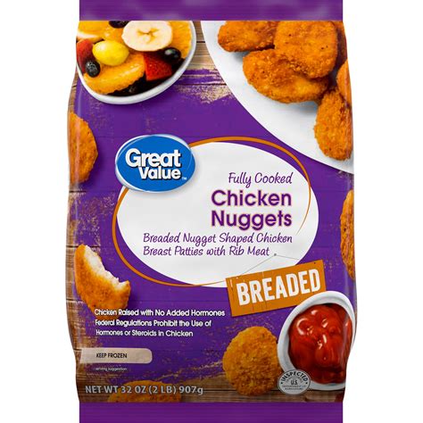 Great Value Fully Cooked Chicken Nuggets 32 Oz Frozen