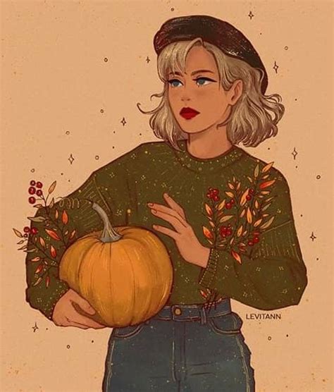 Autumn Girl 🍂 By Levitann Fall Drawings Art Cute Art