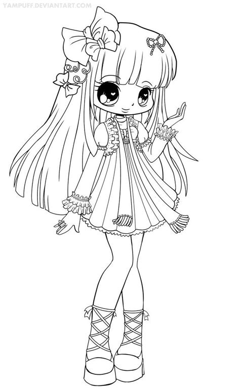 Linearts For Coloring By Yampuff On Deviantart Chibi Coloring Pages