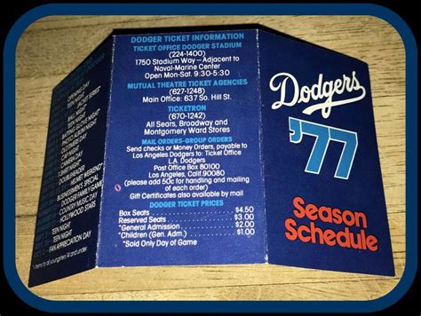 Get ready for it with this preview, which includes the full schedule, opening day start date, updated win totals and world series odds and more ahead of pro baseball's return. 1977 LOS ANGELES DODGERS OFFICIAL MINI BASEBALL POCKET ...