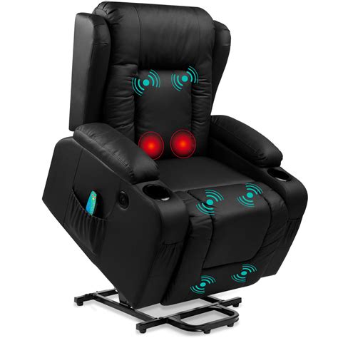 Electric Power Lift Recliner Massage Chair W Heat Usb Port Cupholde