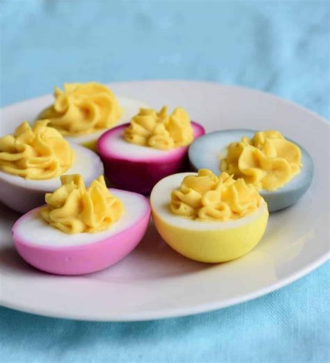 Deviled Easter Eggs Naturally Dyed Grits And Gouda