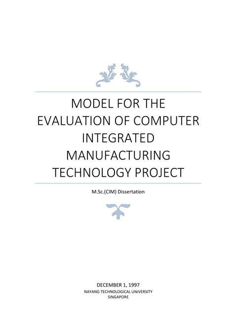 3 computer integrated manufacturing 3 process change equipment change change of personnel cim technology is an enabling technology to meet the above challenges to the manufacturing. (PDF) Model for the evaluation of computer integrated ...