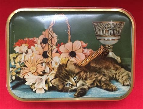 Vintage Sharps Toffee Tin Kitten Cat Made In England Edward Etsy