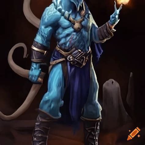 Blue Dragonborn Monk Character On Craiyon