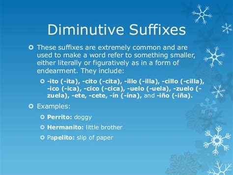 Spanish Diminutive Suffixes