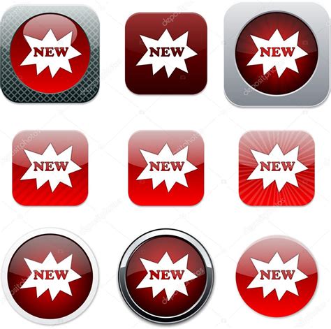 New Red App Icons — Stock Vector © Boroboro 6155865