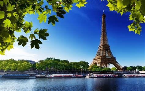 Eiffel Tower Paris Beach Trees France Wallpaper 2560x1600 22565