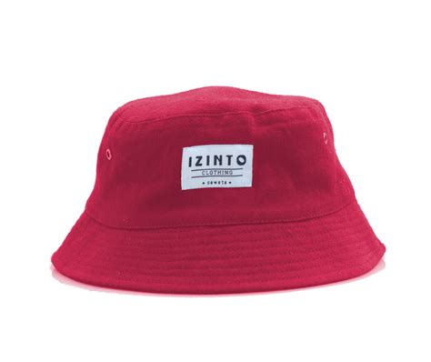 Red Brushed Cotton Bucket Hat Izinto Clothing