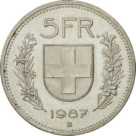 Five Francs 1987 Coin From Switzerland Online Coin Club