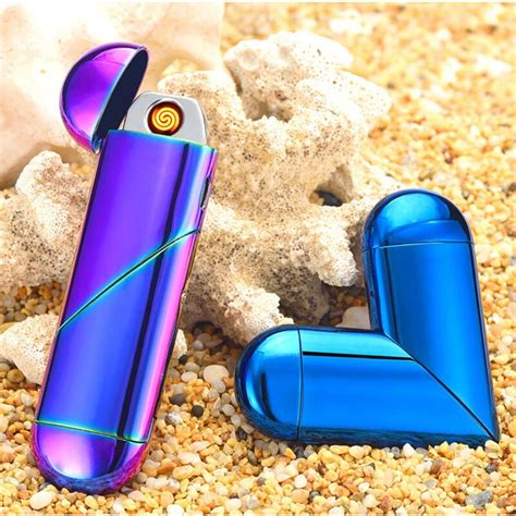 Buy Lovely Folding Heart Shape Refillable Gas Flame Rechargeable Electronic Usb